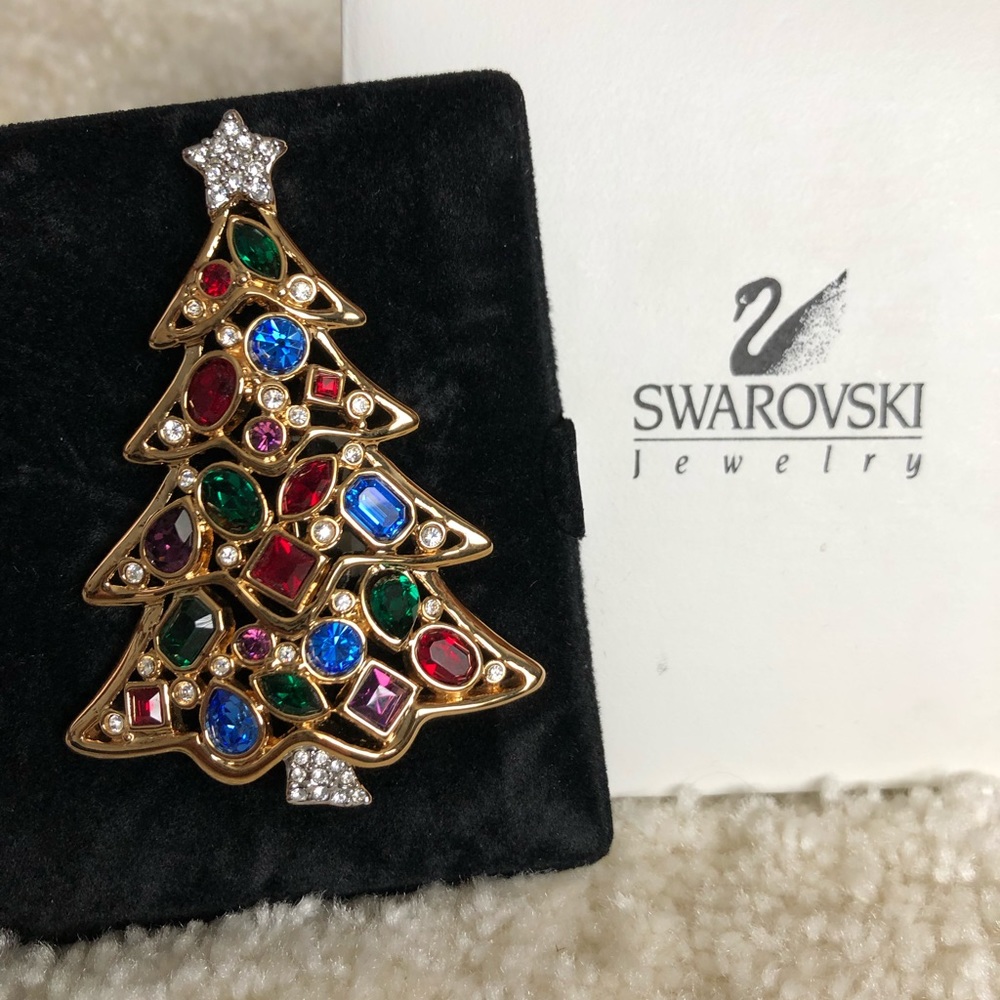 Swarovski Crystal Christmas Tee Pin